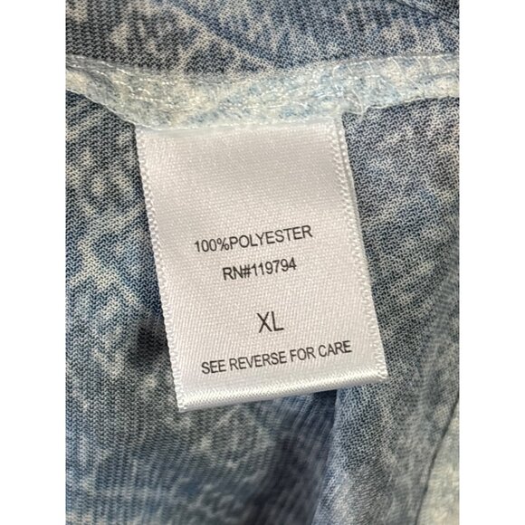 Womens World Unity XL Semi Sheer Mesh Tunic Top Embellished Neckline Sublimation - Picture 5 of 6